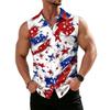 Men's Workwear Lapel Button-Down Vest Shirt - Lightweight Sleeveless Top