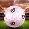 1PC Pink Butterflies Daisies Vintage Number Soccer Ball Size 5 Football Machine Sewn Indoor/Outdoor Universal Football Gift W54