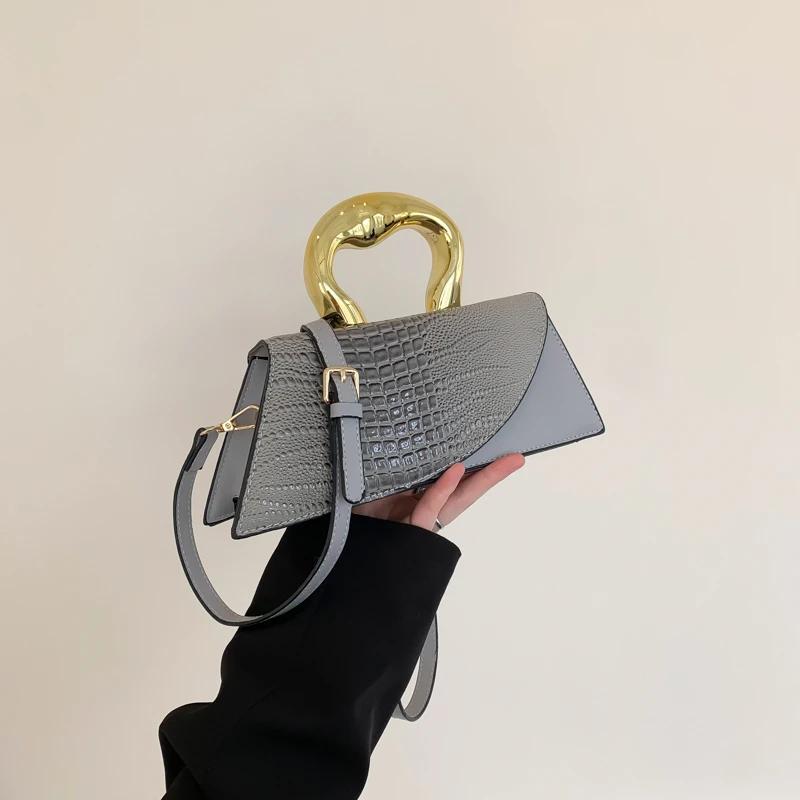 PU Solid Alligator Shoulder and Crossbody Bags Personality Designer Style High Quality Hand Bags for Women Fashion Hot Sale