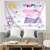 Peppa Pig Print Tapestry, Backdrop, Easy Setup, Ideal for Bedroom, Office & Living Room, with Aesthetic Wall Hanging Decor.
