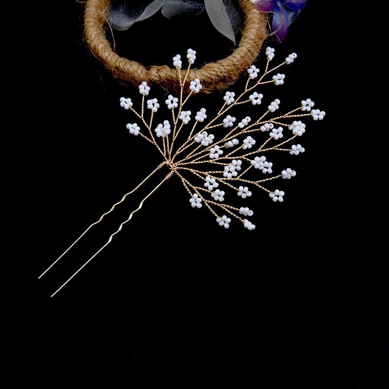 Pearl Crystal Bridal Hair Pins Flower Wedding HeadPiece Vintage Hair Accessory Party Hair Clip for Bride