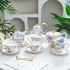 BRPfingstrosenblüte Keramik Kaffeekanne Teekanne mit Blumen Kerzenständer Muttertopf Englischer Stil Schwarztee Tasse Kaffeetasse HausgeschenkEY
