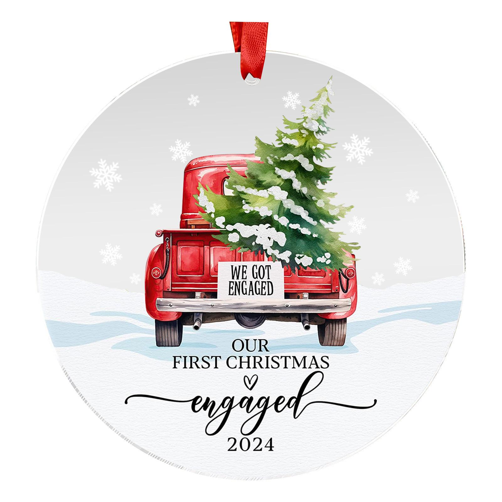 

Подарки для пар 2024, хрустальные первые рождественские украшения для молодоженов, подарки на девичник для невесты, 1-е Рождество в качестве мистера, подарки для молодоженов с подарочной коробкой One Size