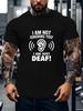 Ohr Nicht Ignorieren Nur Taub Aussage Unisex Lässiges Rundhals Kurzarm T-Shirt für den Sommer, GROSSE GRÖSSEN