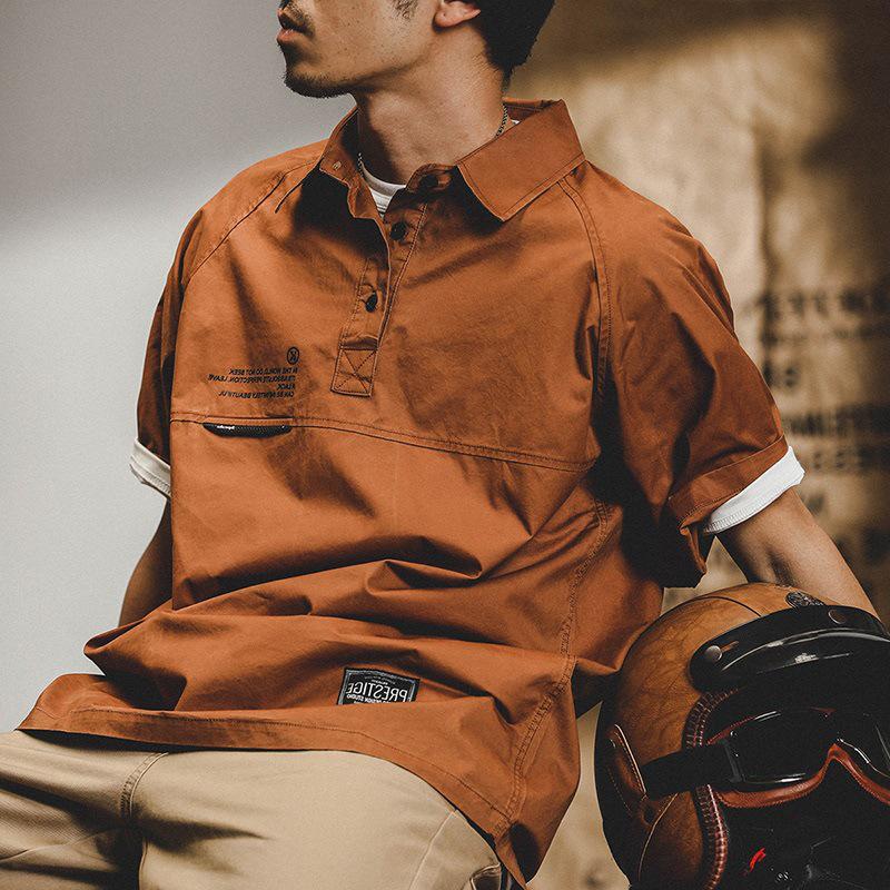 Men's Retro Short-Sleeve Casual Summer Workwear Shirt