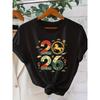 European Size 2026 Creative Chinese Style Horse Year Print Cute T-Shirt | Elegant Vintage Ladies' Clothing, Simple Comfortable Crew Neck Design