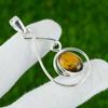 Wedding Gift For Her 925 Sterling Silver Natural Tiger Eye Gemstone Pendant