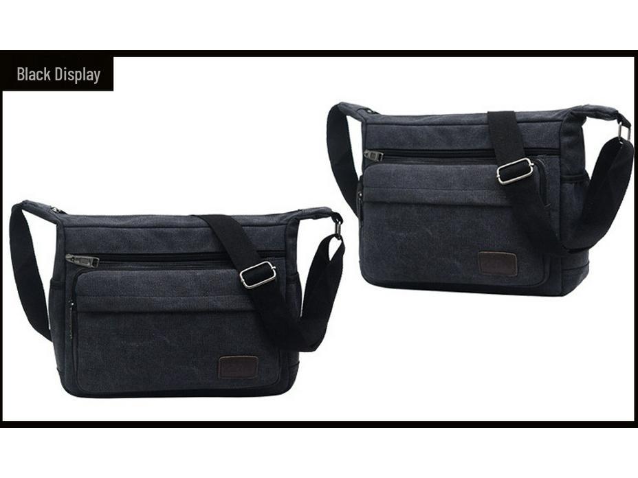 Herren Canvas Umhängetasche mit großer Kapazität und mehreren Fächern für Outdoor-Sportarten
