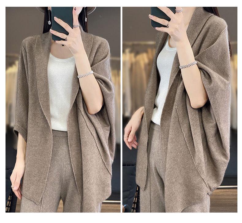 Women's Batwing Sleeve Knit Coat - New Wool Cardigan for Fall & Winter