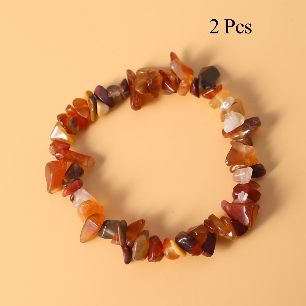 2Pcs, Healing Crystals Bracelet Jewelry, Chakra Natural Stone Gravel for Energy, Protection, Luck, Gift for Yoga Meditation, 18cm