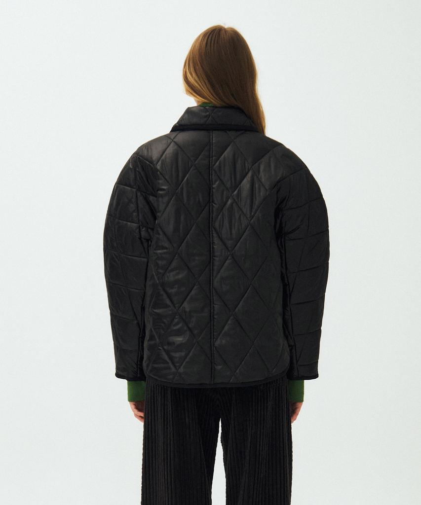 Mais Glossy Quilting Raglan Jacket / Black