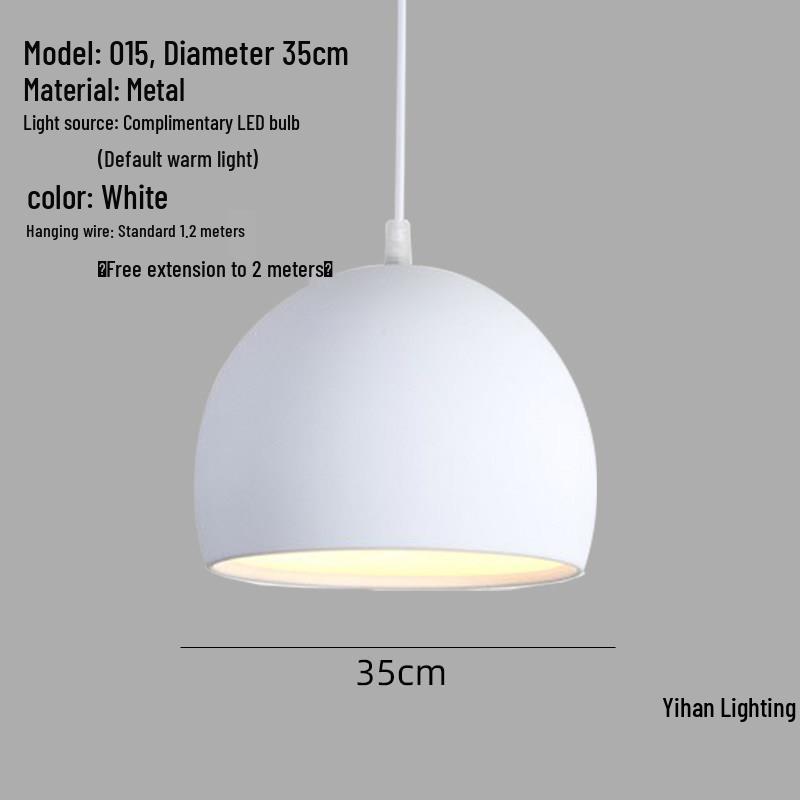 Modern Nordic Single-Head Pendant Light for Hotels, Bars, and Restaurants - Industrial Retro Style Lampshade.