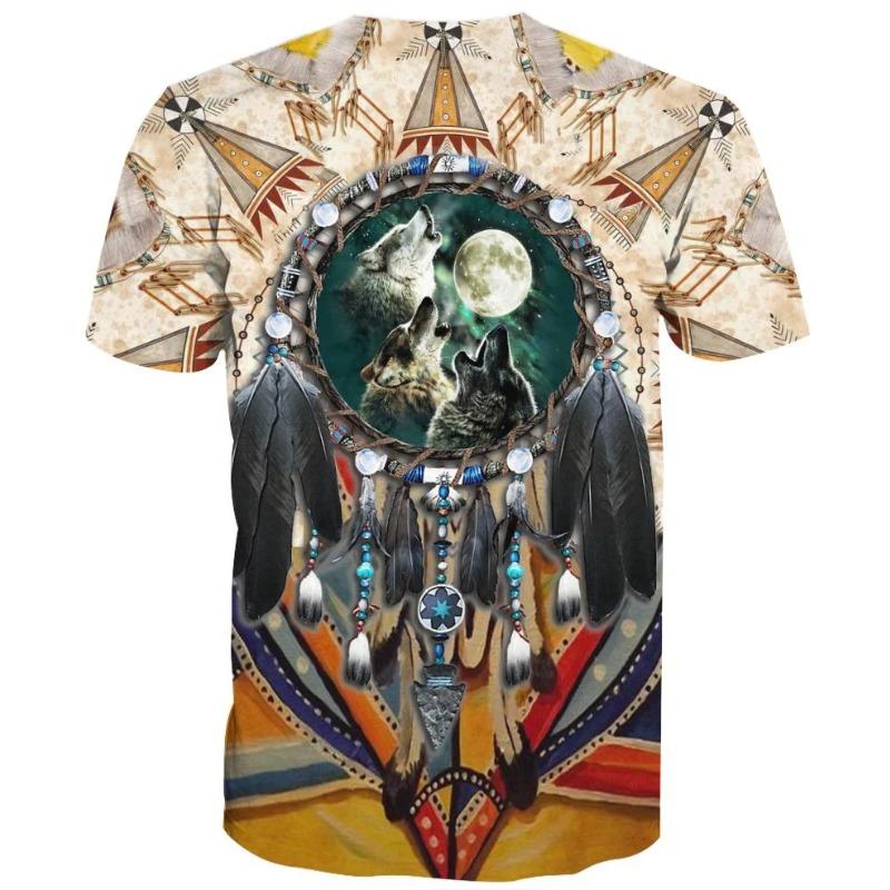 Men's 3D Printed T-Shirt Short Animal Wolf Print Sleeve O-Neck Pullover casual top