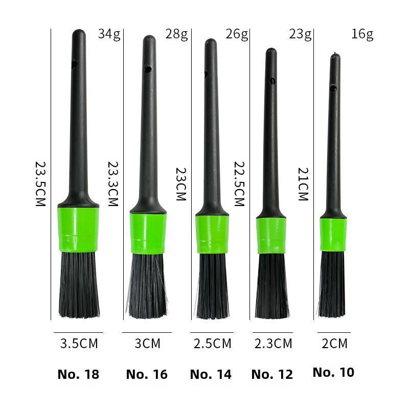 Car Detailing Brush Set: Grille, Air Vent, Wheel Rim, Engine Gap - 5-Piece Kit for Auto Cleaning.