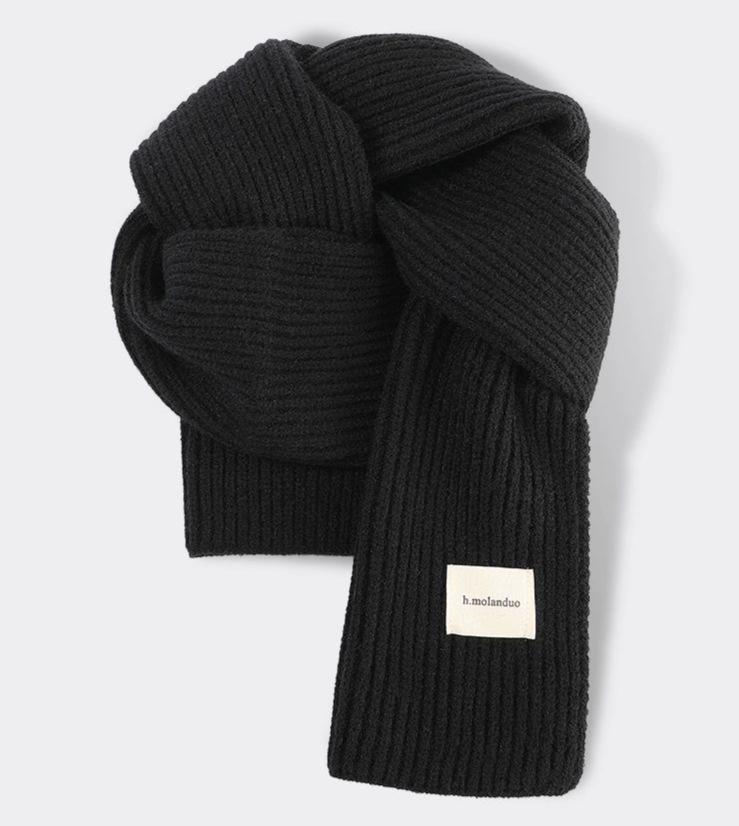 Solid Color Thicken Knitted Versatile Scarf for Women Winter Soft Comfortable Korean Version Warm Shawl for Women Female Outdoor