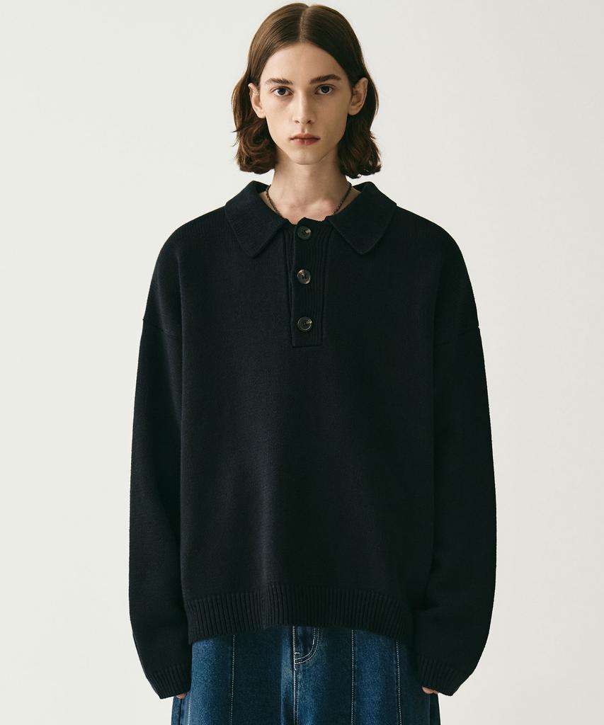 AVANDRESS Kamen Collar Knit Charcoal