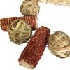 Natural Grass and Corn Core Chew Ball Small Pet Teeth Cleaning Hanging Toy for Rodents