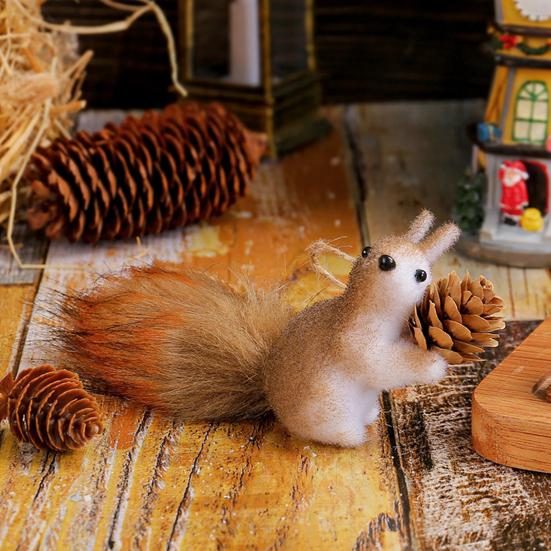 Artificial Squirrel Christmas Hanging Ornament Holiday Pendant Home Wall Decor Christmas Tree Decoration