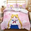 Anime S-SAILOR Girl M-MOON Bedding Set 3D Printed polyester Duvet Cover Pillowcase Girl adults 2/3piece set Single/Large Size