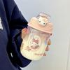 Water bottle large capacity ins children's straw plastic cup high value water cup girls students portable cup cute cup