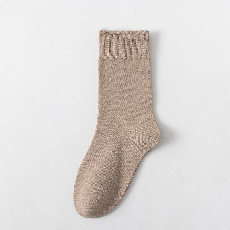 Solid Color Casual Business Socks for Women, Spring and Summer Breathable and Sweat-absorbing Socks, All-season Cotton Socks