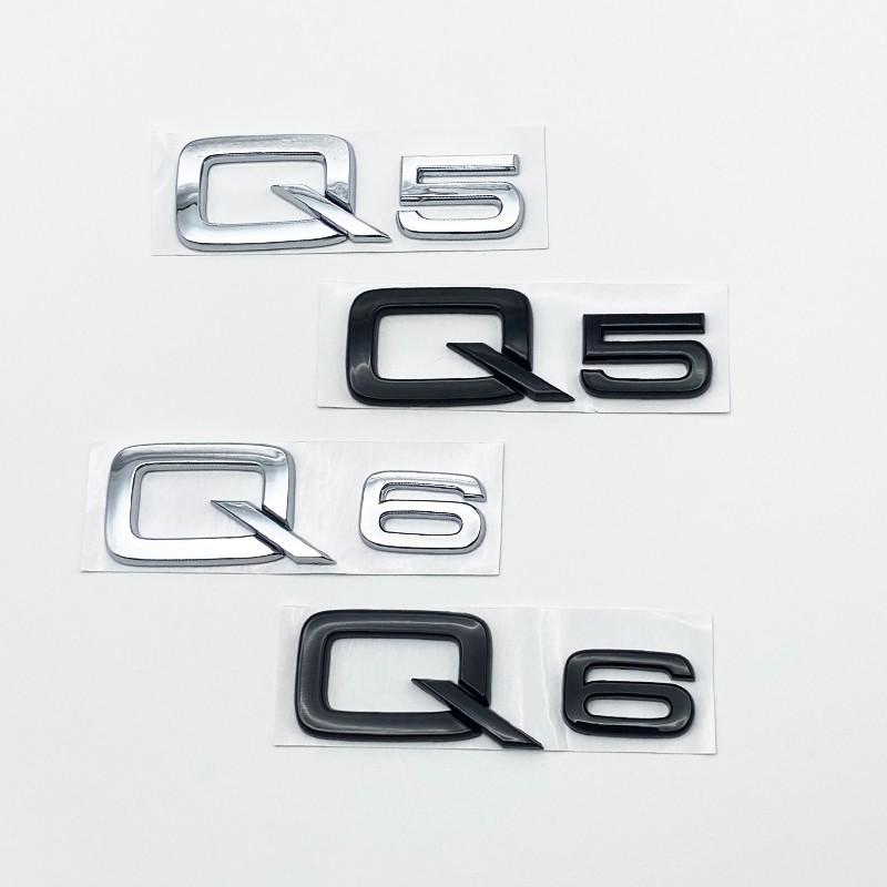 3D ABS Numbers Letters Q2 Q3 Q4 Q5 Q6 Q7 Q8 Emblem for 111a Q series Car Fender Trunk Rear Logo Sticker Black Silvera111