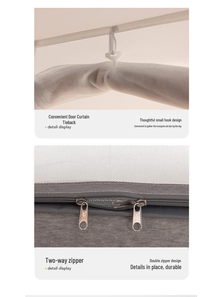 Mongolian Yurt Style 2m Anti-Fall Mosquito Net, No Installation Needed, Fits 1.8m Bed