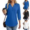 Dámská Módní Ležérní Límec Krátký 3/4 Rukáv Barevná Košile Dámské Horní Díly