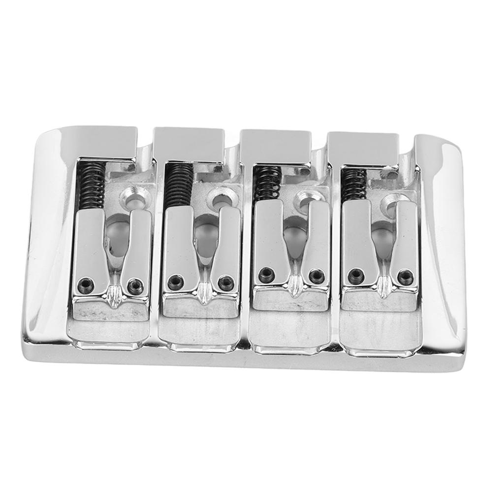 L Shaped Bass Bridge 4 String High Mass Metal Electric Bass Bridge Accessory for Musical Instrument Silver