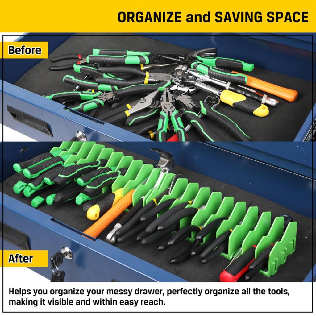 Practical Plier Organizer Rack Holds Up To Ten Pliers Drawer Toolbox Sturdy Pliers Tool Organizer Storage Rack Space-Saving