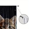 2pc Cozy cat print curtains   polyester fabric   machine washable   suitable for bedroom and living room decoration