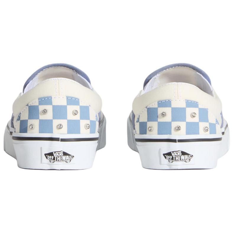 Vans CLASSIC SLIP on Skateboard Shoes Women's Ecru Blue VN000D6YFOI