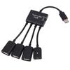 4 Port Powered OTG USB Hub Splitter Micro USB Type-C Extender For Android Phone Tablet U Disk Mouse Keyboard Sync Charging