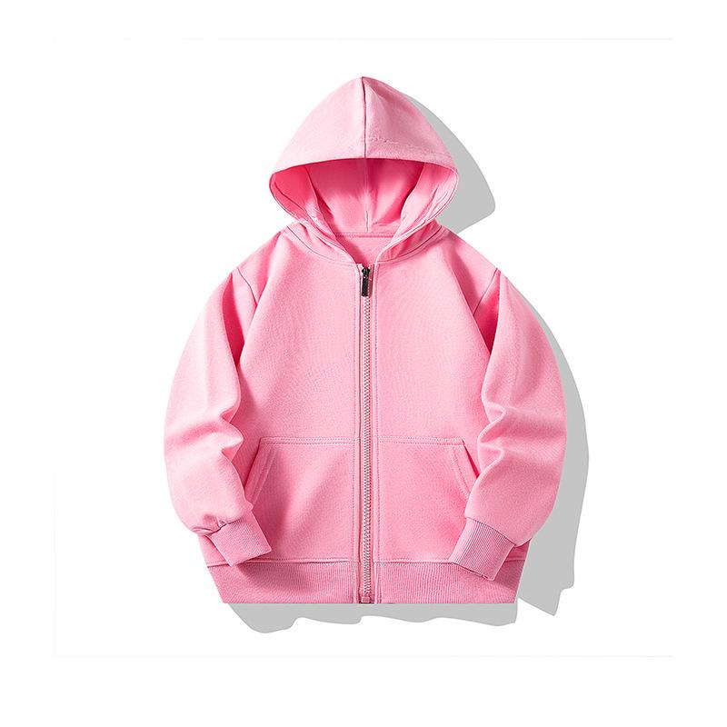 Children's 350g Zipper Patch Pocket Sweatshirt for Spring/Autumn with Logo Print and Embroidery