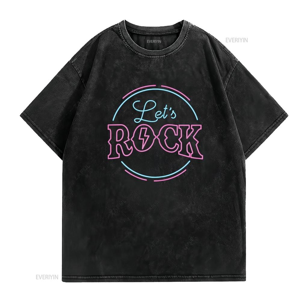 My Music Is Rock and Roll Let s T Shirt vintage Washed Slightly designer clothes Comfortable graphic streetwear