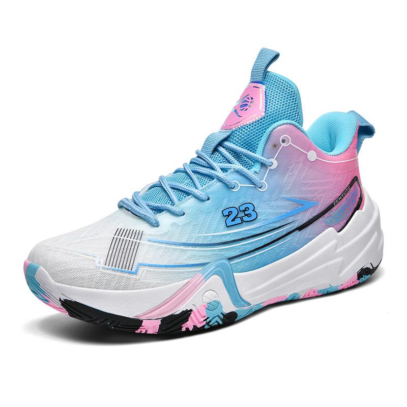 New Trendy Sports Basketball Shoes Mandarin Duck Two-color Combat Boots Student Sports Shoes Youth Actual Combat Basketball Running Shoes