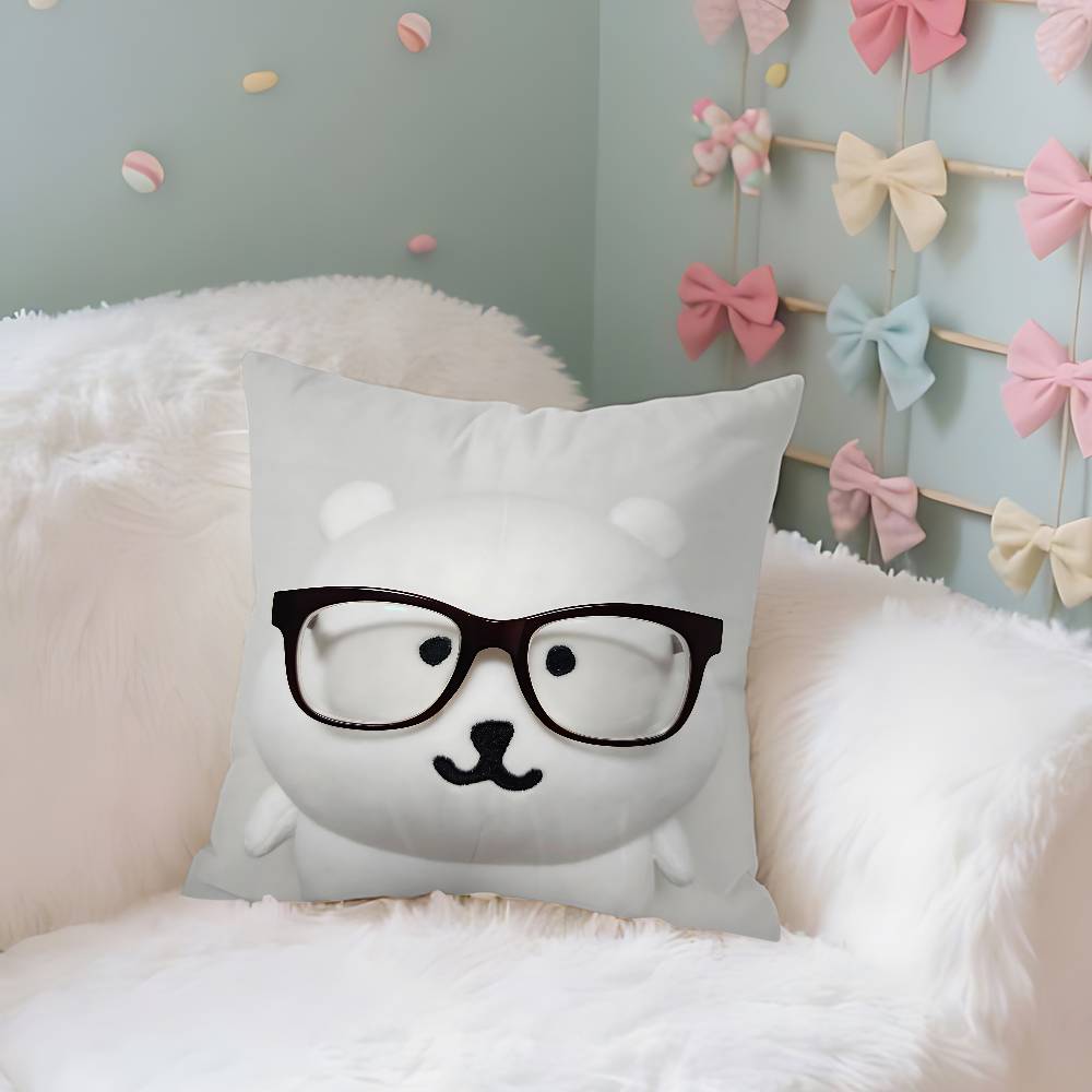 

Cute Nnongdamgonsw Case Plush Fabric Soft Pillowcase Double Sided Print Cushion Cover Household Gifts 40x40CM(16x16in)