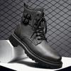 Stivali alla Moda in Vera Pelle da Uomo Stivali da Motociclista Alla Moda Alti Stivali alla Caviglia da Uomo di Alta Qualità Nuovi Scarpe Casual Invernali Calzature Maschili