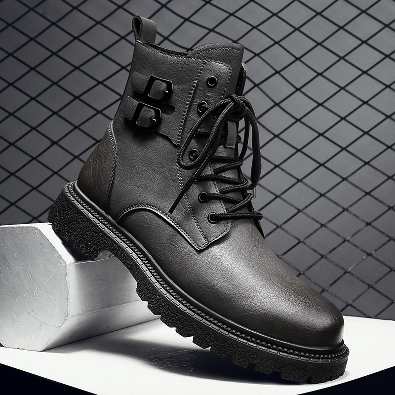 Stivali alla Moda in Vera Pelle da Uomo Stivali da Motociclista Alla Moda Alti Stivali alla Caviglia da Uomo di Alta Qualità Nuovi Scarpe Casual Invernali Calzature Maschili