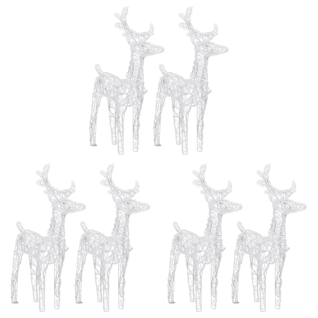 LED Reindeer Set 6 Pcs. Cold White 240 LEDs Acrylic