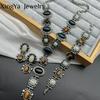 Vintage Geometry Heavy Industry Y-shaped Necklace Design Trendy Earnail Bracelet Set
