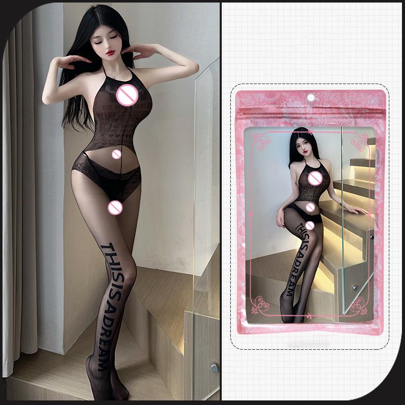 Sexy Plus-Size Stockings With Open Crotch No Need To Take Them Off Mesh Nightgown