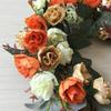 Heart-Shaped Rose Wreath Simulation Wall Hanging Knocker 14" Welcome Garland for