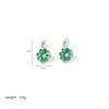1 Pair Blue Flower CZ Zirconia Hoop Earrings for Women Girl Daily Wear Party Wedding Gift