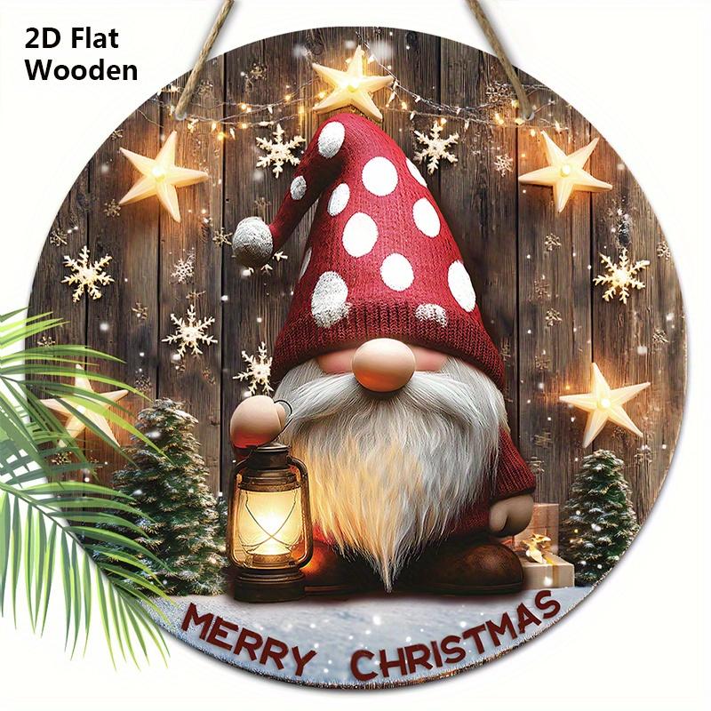 Imádnivaló Gnóm Karácsonyi Fa Tábla, Kellemes Karácsonyt Törpe Kerek Tábla Bejárati Ajtóra Fali Akasztó Dekoráció, Ideális Karácsonyi Dísz