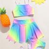 Girls' Split Skirt Style Swimsuit with Triangle Bottoms - Cute Swimwear for Children and Students