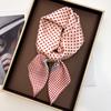 Dot Print Women Square Scarf Silk Feeling Neckerchief Bandana Lady Spring Shawl Scarves Wrap Head Kerchief Hair Band Ties