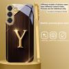 Shining and dazzling "G" For Samsung Galaxy S26 S20 FE 21 22 Ultra 23 Plus 24 Ultra 25Ultra S21+ 22Plus Golden glass phone case