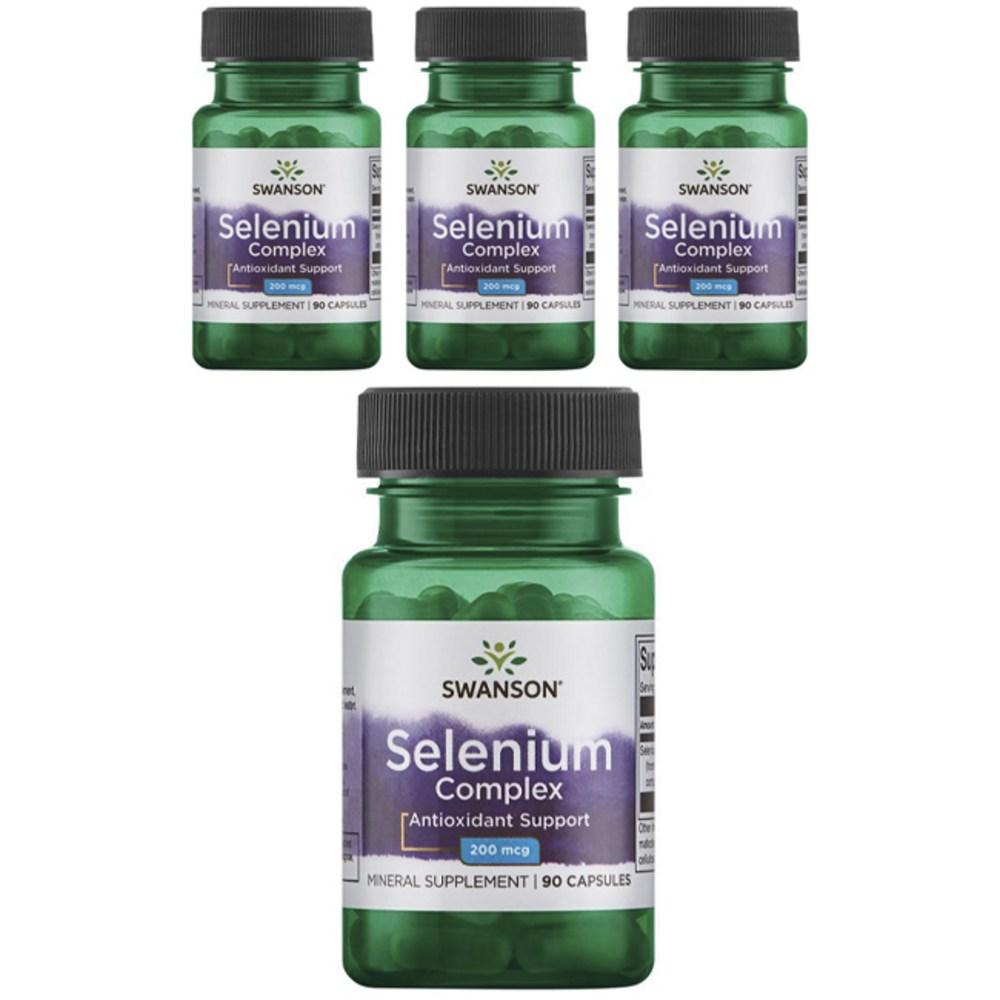 Swanson Selenium Complex 200mcg Capsules 90 Tablets 4 pcs