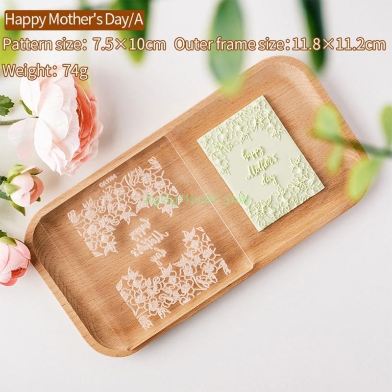 24TE Acrylic Cookie Embosser Mold Mothers' Day Cake Stencil Fondant Stamp Mold